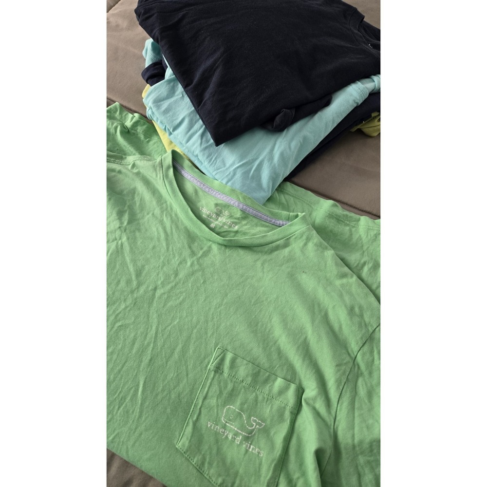 Lot 5 Vineyard Vines Size Medium Long Sleeve Pocket Tee Shirts Whale Logo Lot - Picture 10 of 10